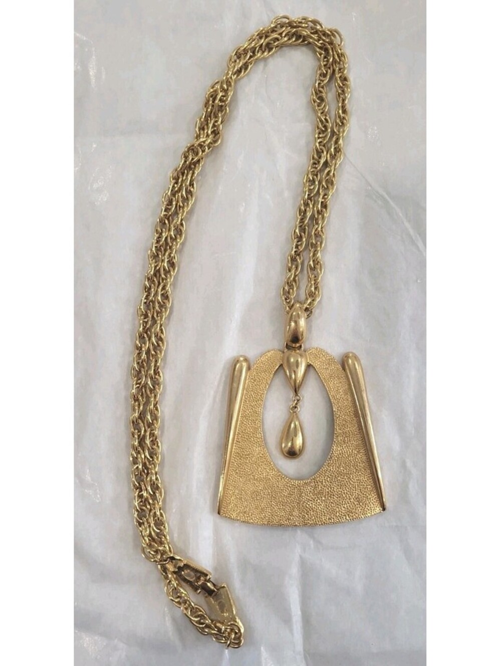 D’Orlan’s Iconic Egyptian Revival Series 22 Karat Gold Plated Necklace
